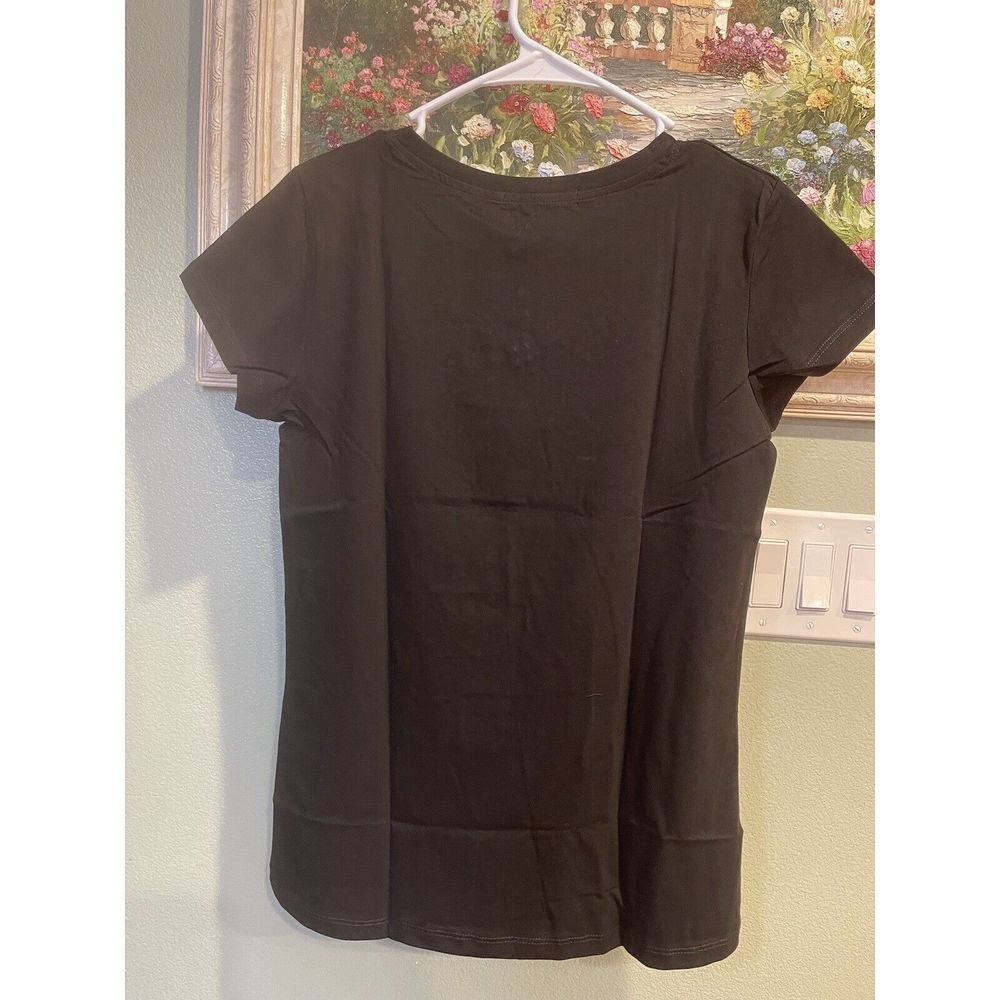 Vinizbena  Shopping Lady And Cat Rhinestone Woman Black Size  3XL T-Shirt  New - Picture 7 of 16